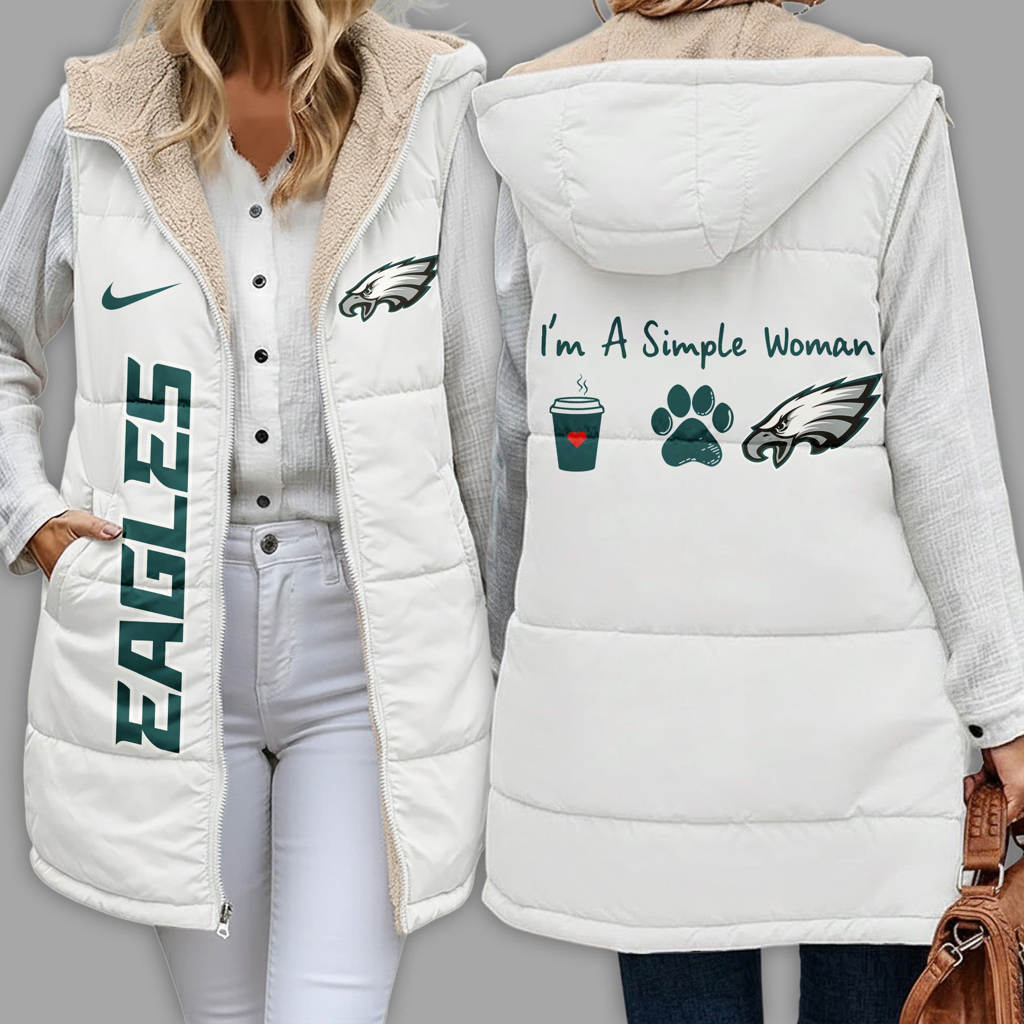 P.eagles | Premium  Simple Girl Quilted Vest Nf1