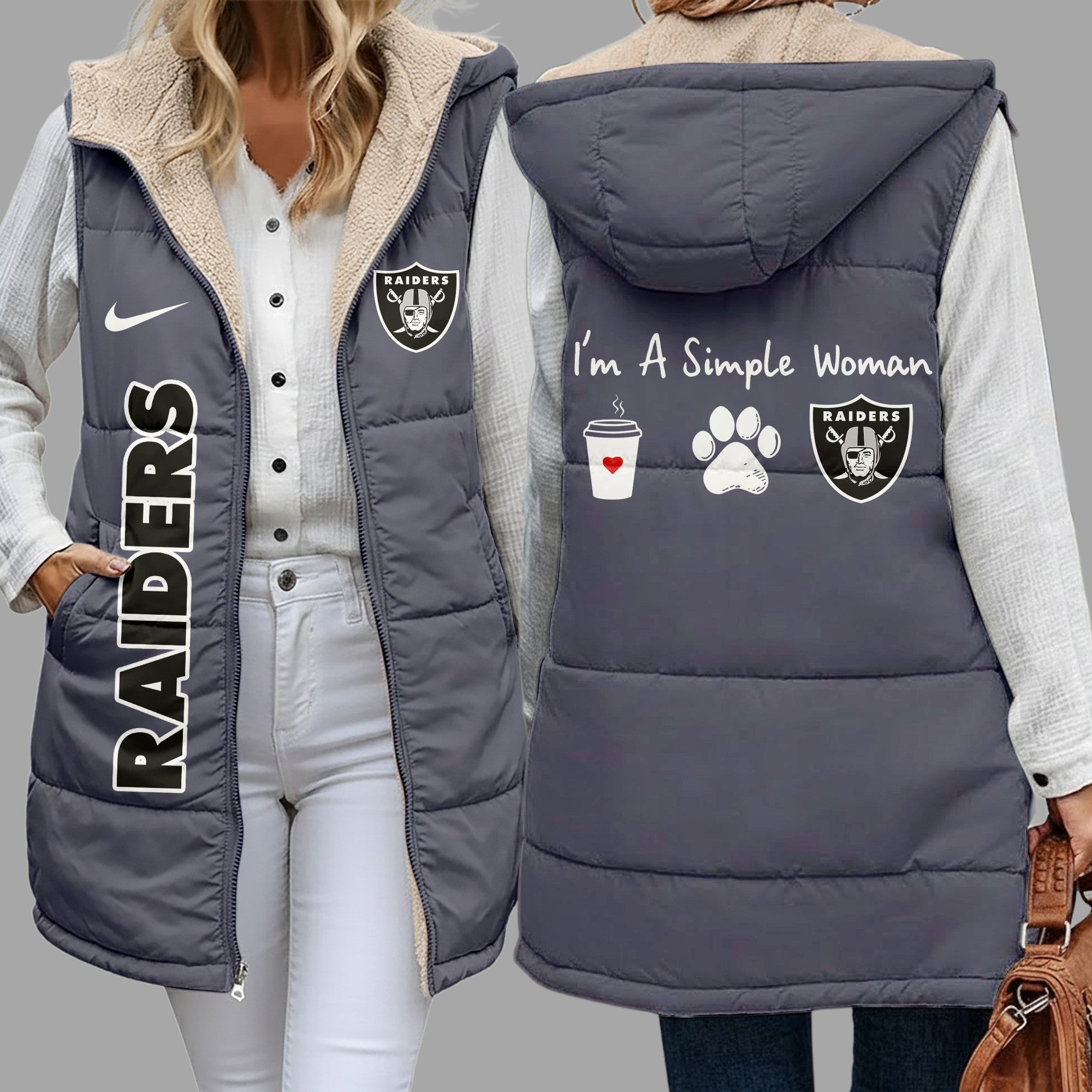 Lv.raiders | Premium  Simple Girl Quilted Vest Nf1