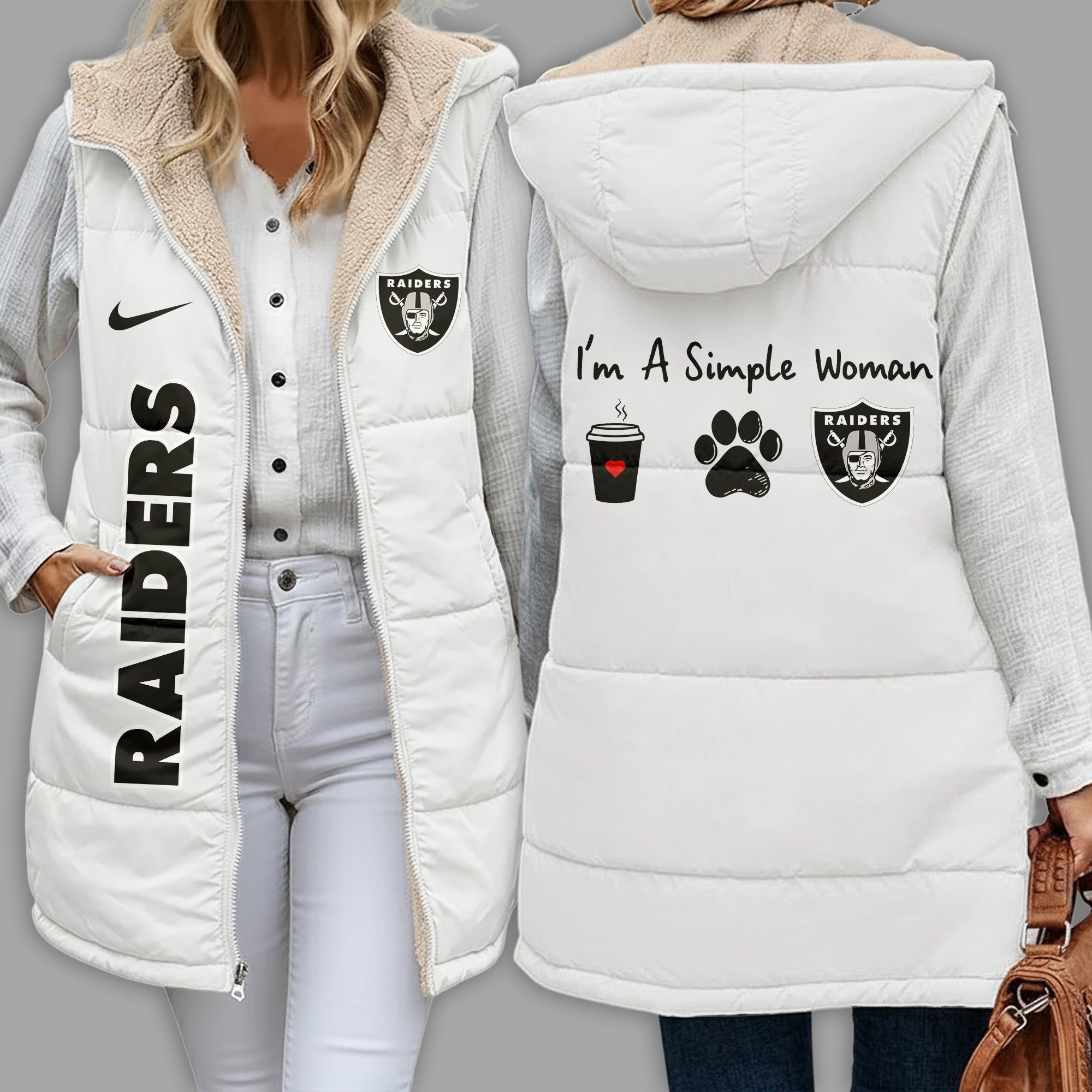 Lv.raiders | Premium  Simple Girl Quilted Vest Nf1