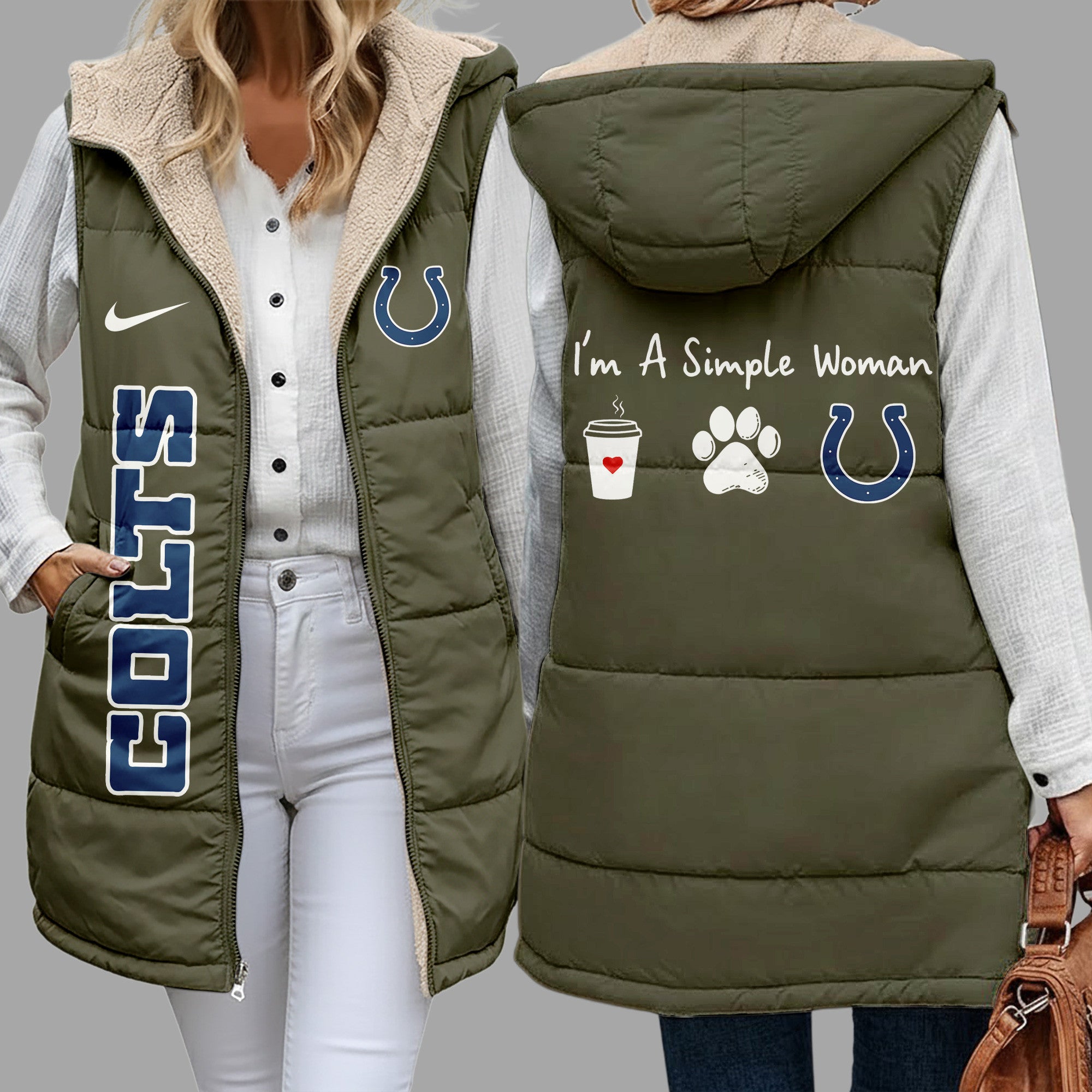 I.colts | Premium  Simple Girl Quilted Vest Nf1