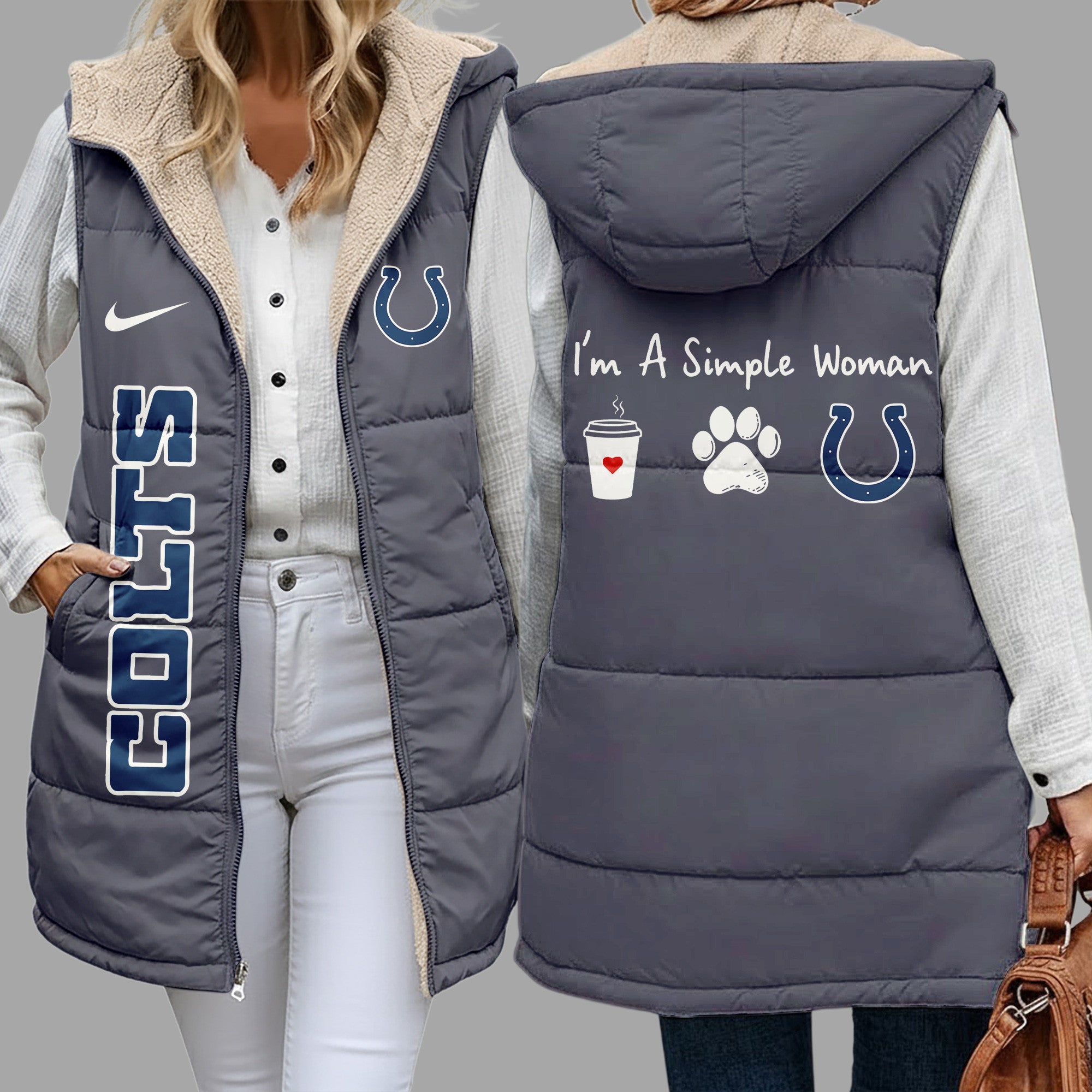I.colts | Premium  Simple Girl Quilted Vest Nf1