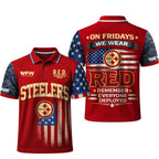 P.steelers | Premium  Red Friday Polo Shirt Td