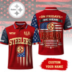 P.steelers | Premium  Red Friday Polo Shirt Td
