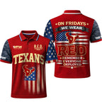 H.texans | Premium  Red Friday Polo Shirt Td