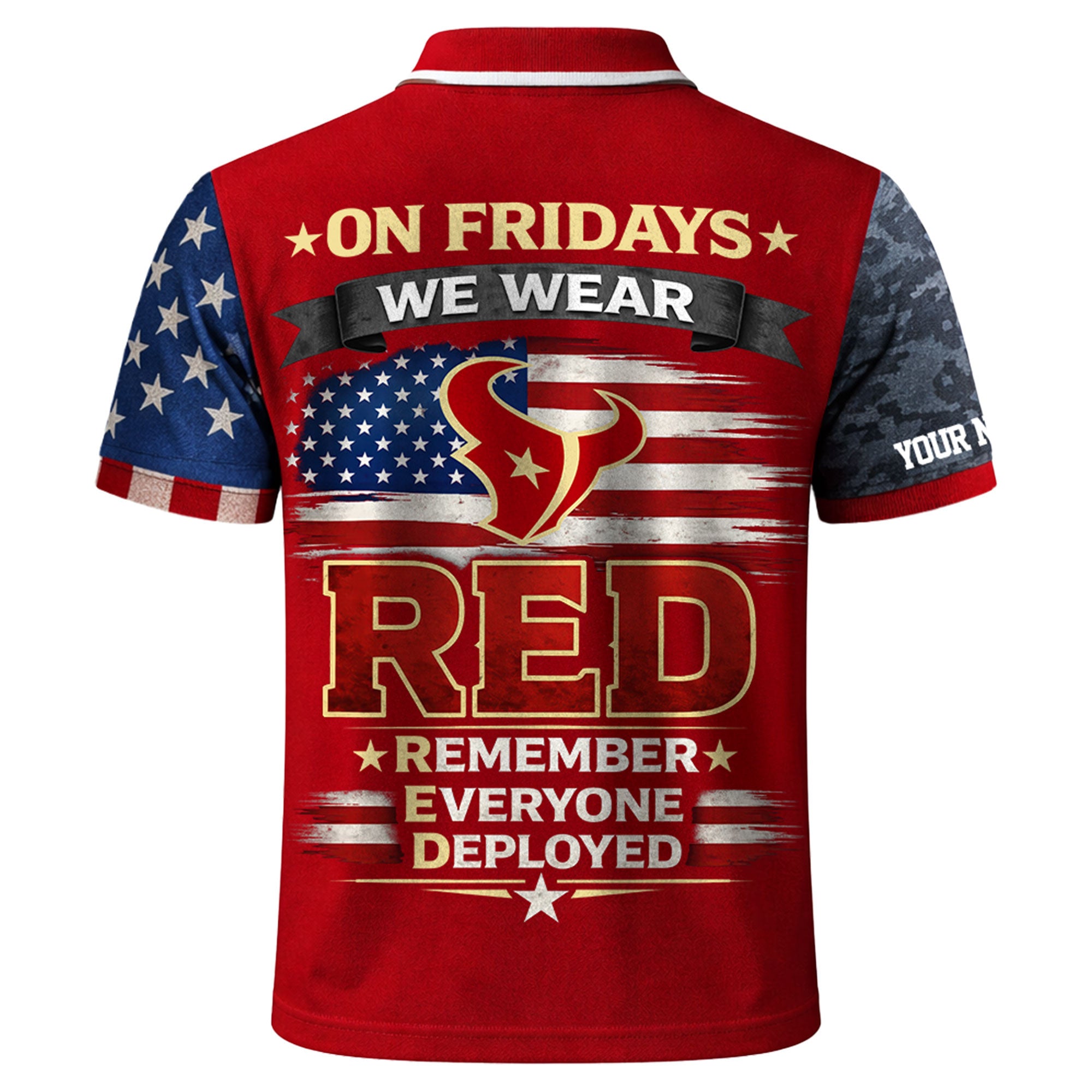 H.texans | Premium  Red Friday Polo Shirt Td