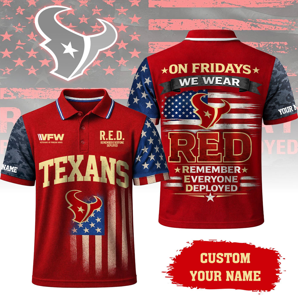 H.texans | Premium  Red Friday Polo Shirt Td