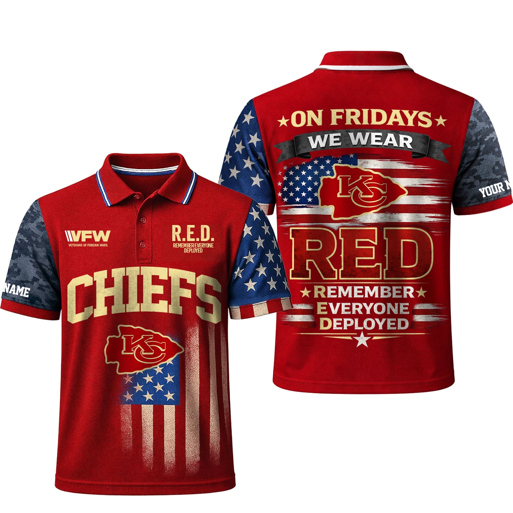 Kc.chiefs | Premium  Red Friday Polo Shirt Td