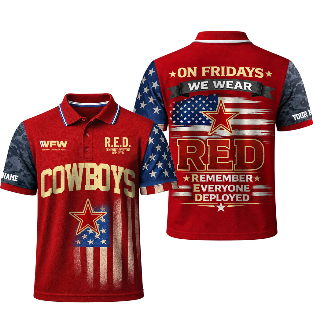 D.cowboys | Premium  Red Friday Polo Shirt Td