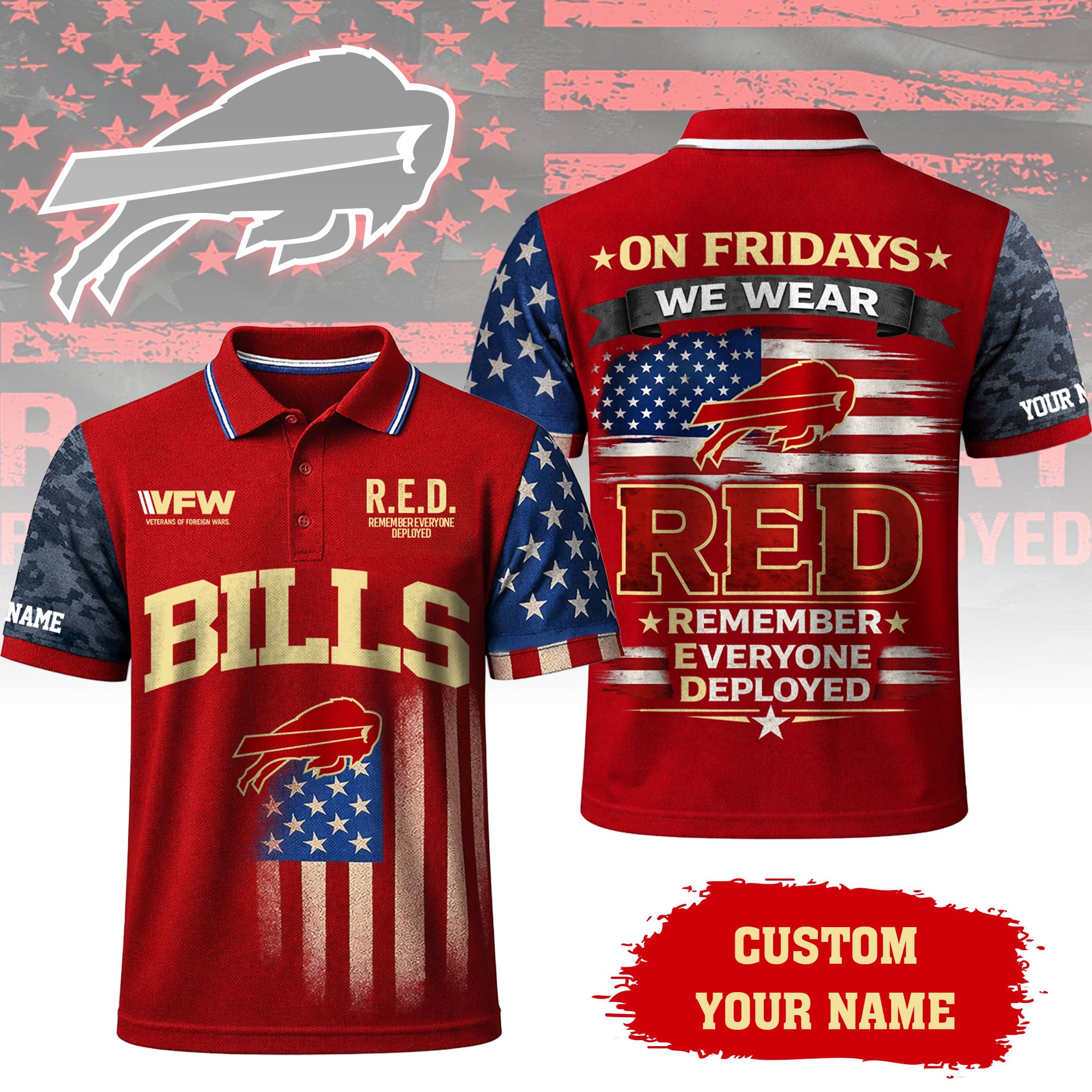 B.bills | Premium  Red Friday Polo Shirt Td