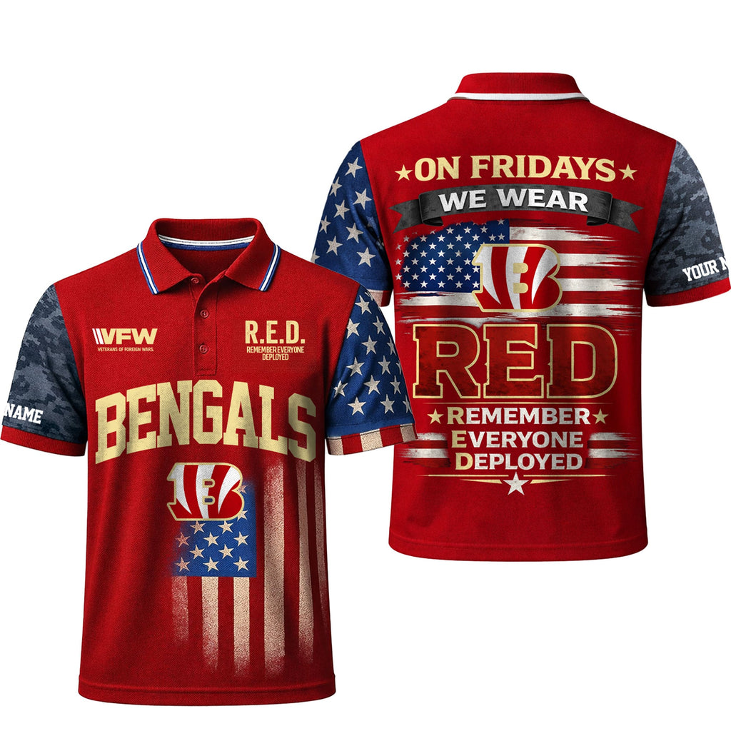 C.bengals | Premium  Red Friday Polo Shirt Td