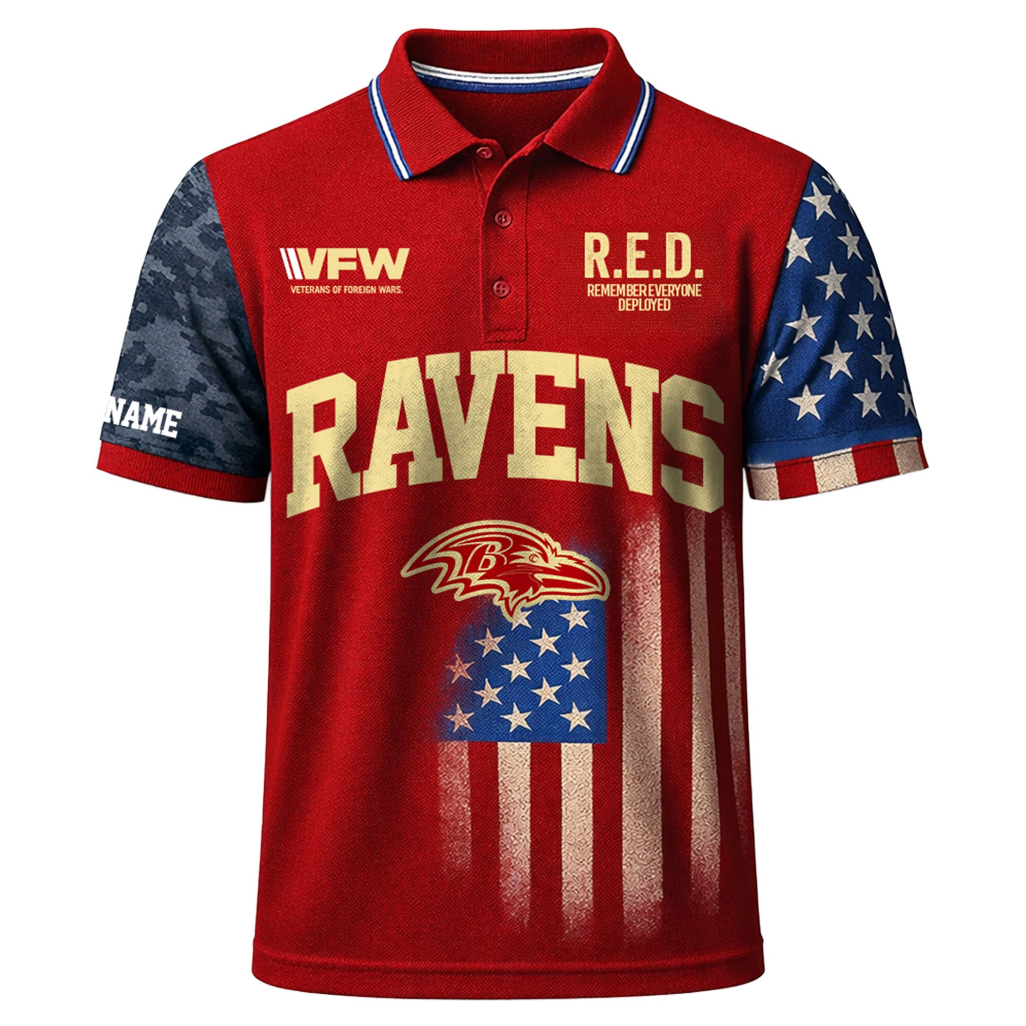 B.ravens | Premium  Red Friday Polo Shirt Td