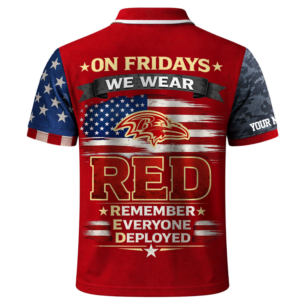 B.ravens | Premium  Red Friday Polo Shirt Td