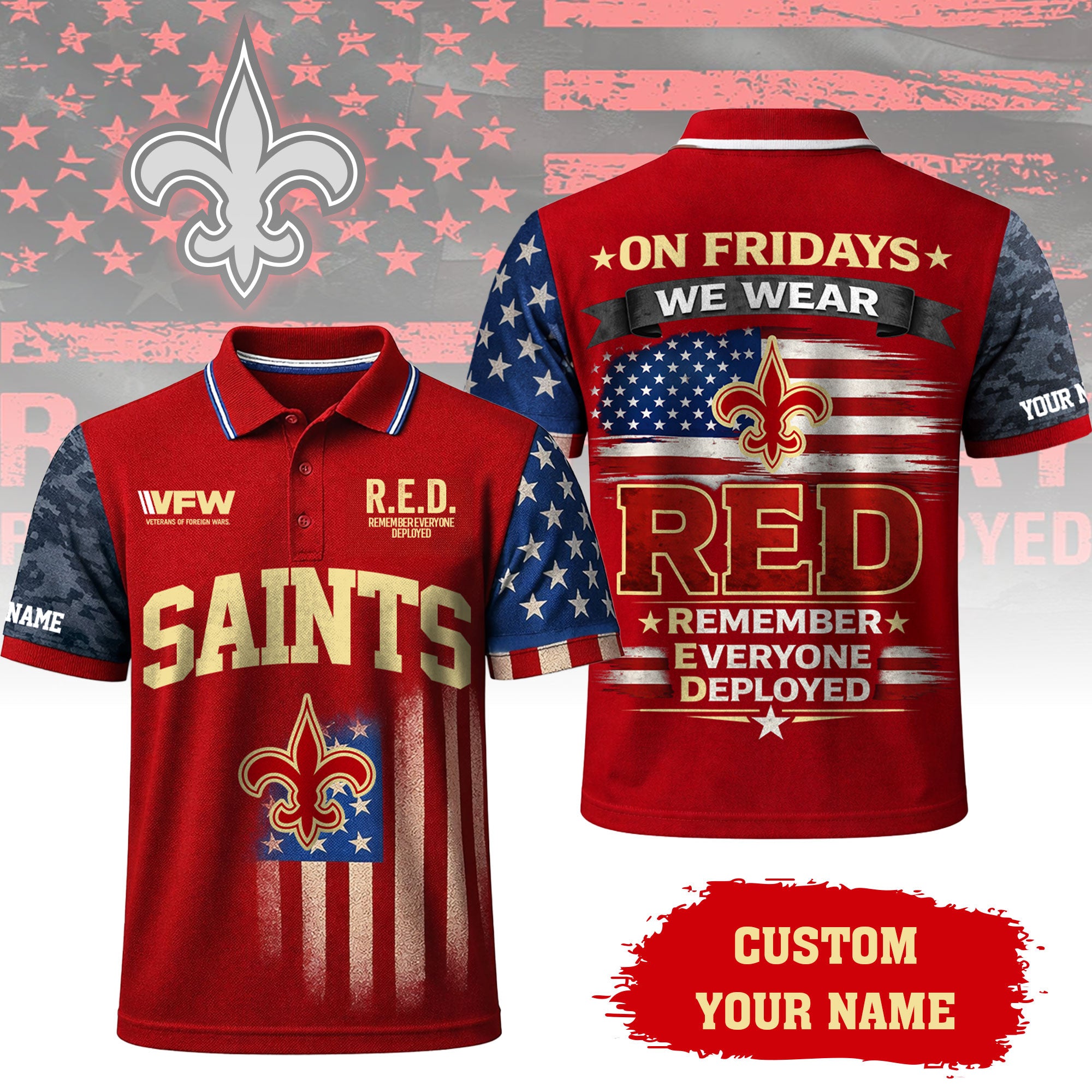 No.saints | Premium  Red Friday Polo Shirt Td