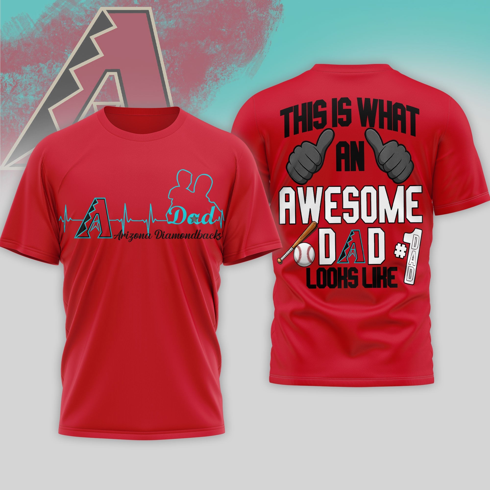 A.diamondbacks | Premium M.l.b Father Day Awesome Dad 3d Shirt