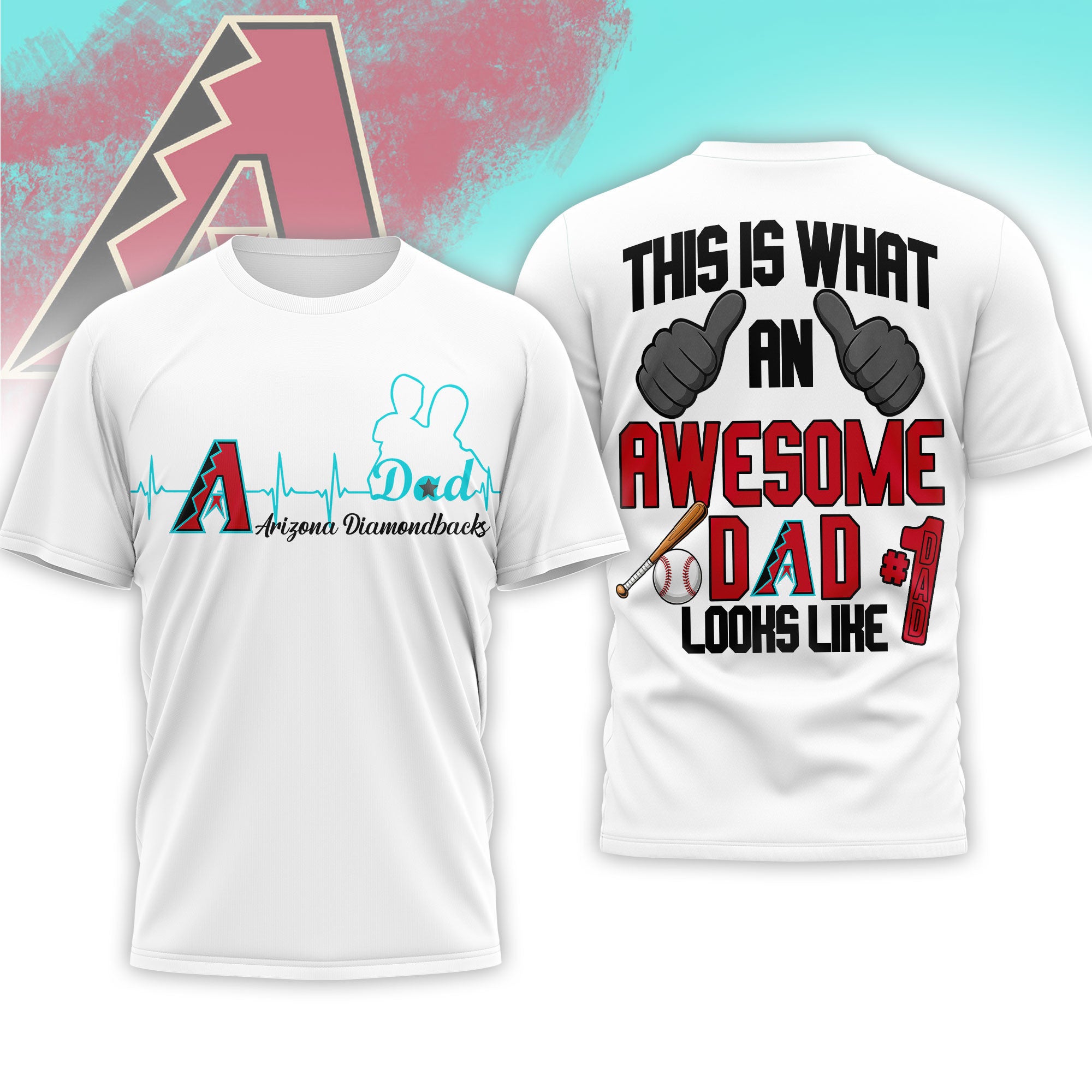 A.diamondbacks | Premium M.l.b Father Day Awesome Dad 3d Shirt