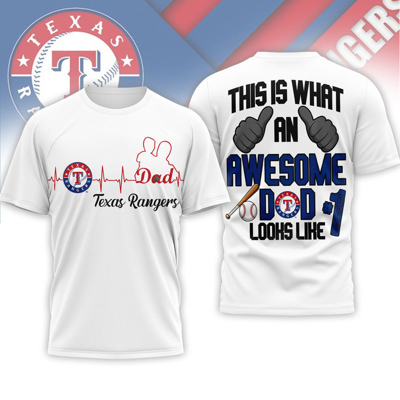 T.rangers | Premium M.l.b Father Day Awesome Dad 3d Shirt