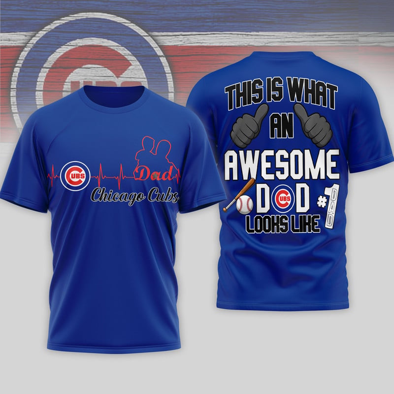 C.cubs | Premium M.l.b Father Day Awesome Dad 3d Shirt