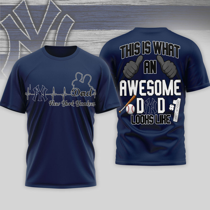 N.y.yankees | Premium M.l.b Father Day Awesome Dad 3d Shirt