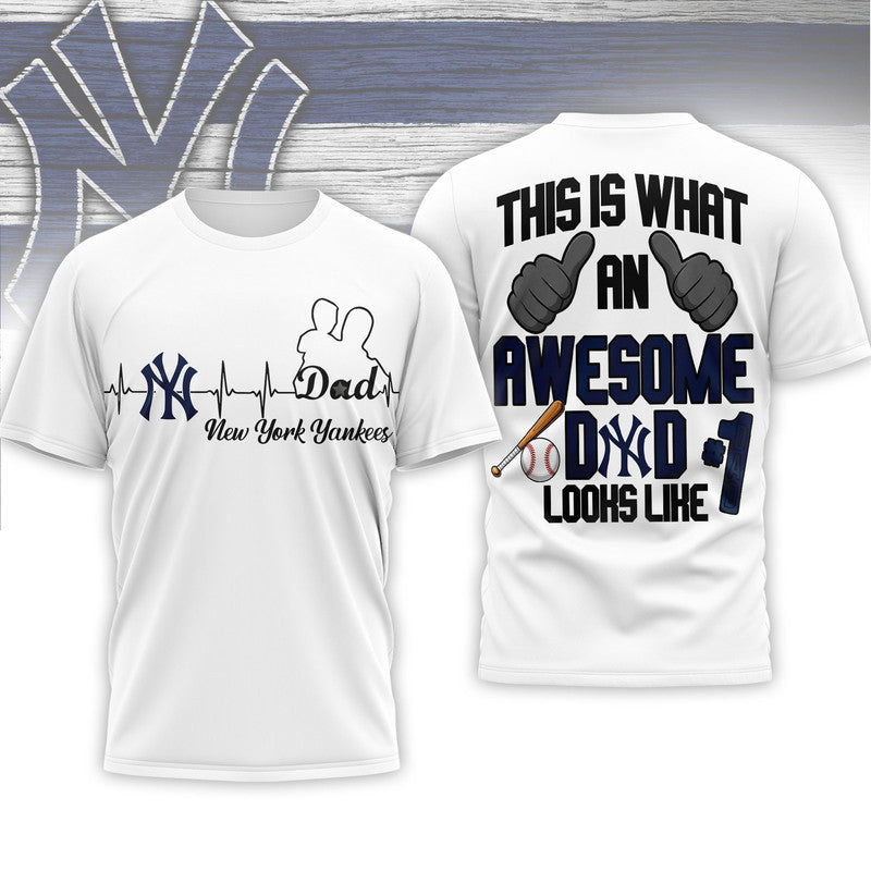 N.y.yankees | Premium M.l.b Father Day Awesome Dad 3d Shirt