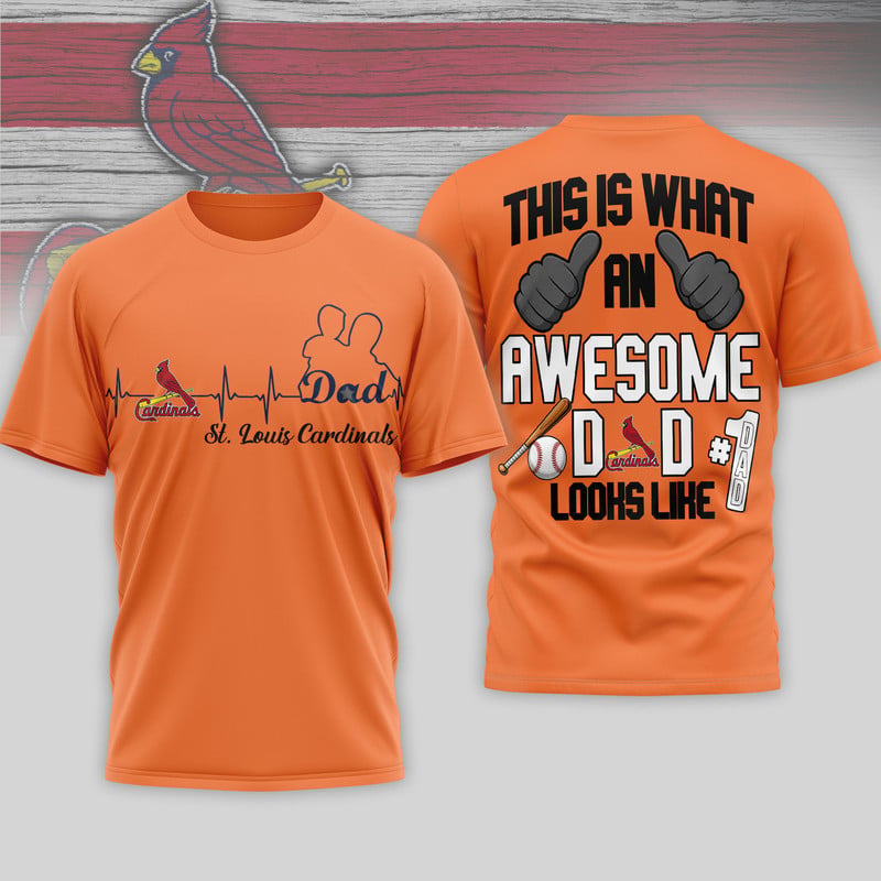 S.l.cardinals | Premium M.l.b Father Day Awesome Dad 3d Shirt