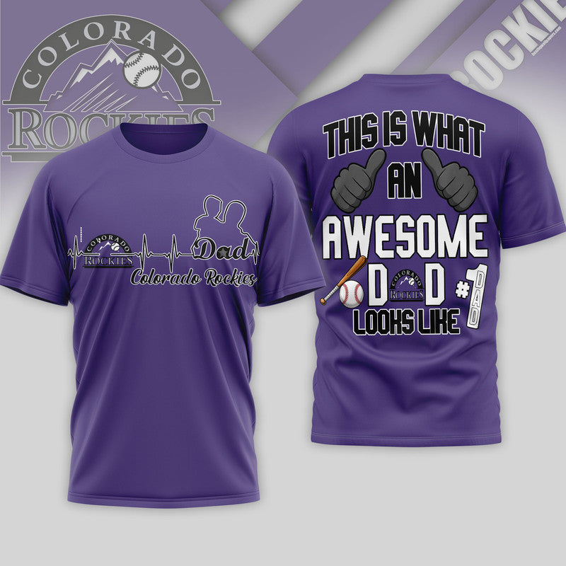 C.rockies | Premium M.l.b Father Day Awesome Dad 3d Shirt