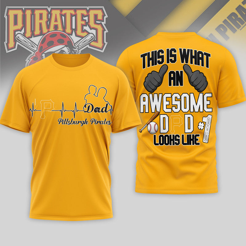 P.pirates | Premium M.l.b Father Day Awesome Dad 3d Shirt