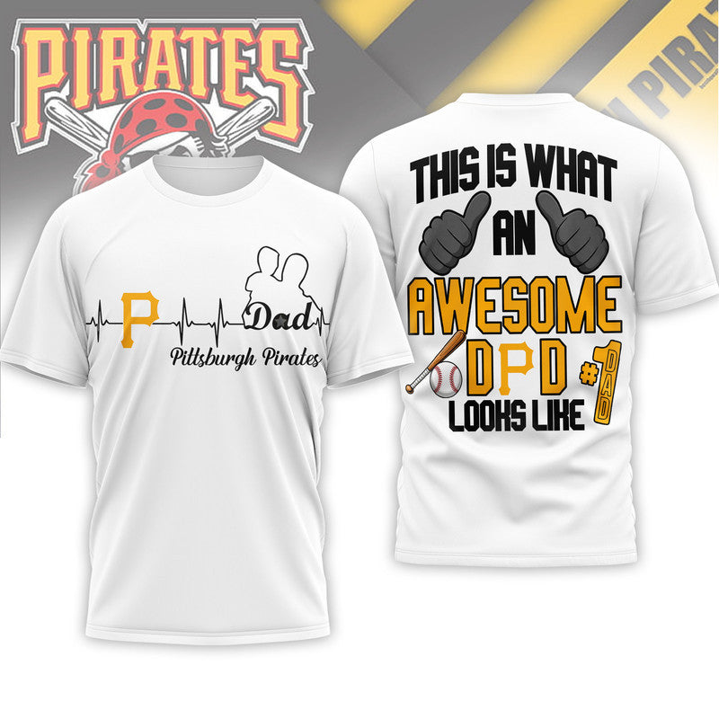 P.pirates | Premium M.l.b Father Day Awesome Dad 3d Shirt