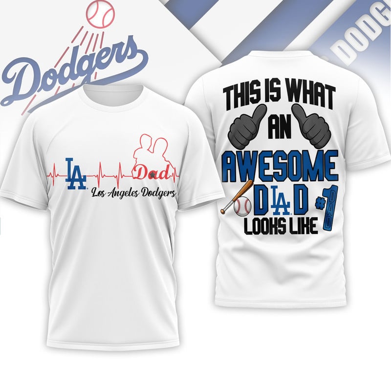 L.a.dodgers | Premium M.l.b Father Day Awesome Dad 3d Shirt