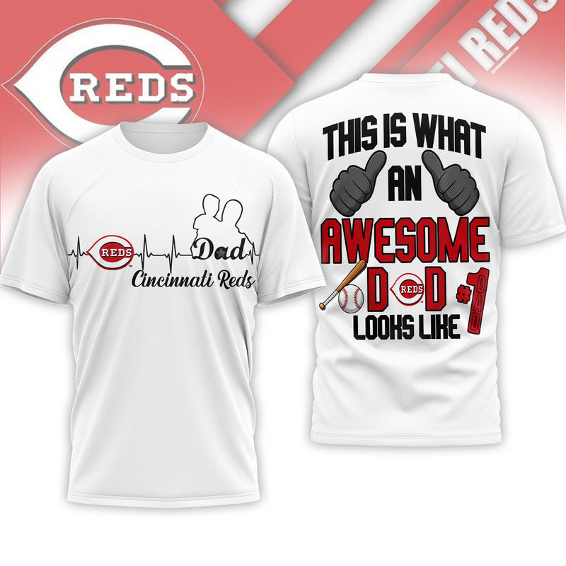 C.reds | Premium M.l.b Father Day Awesome Dad 3d Shirt