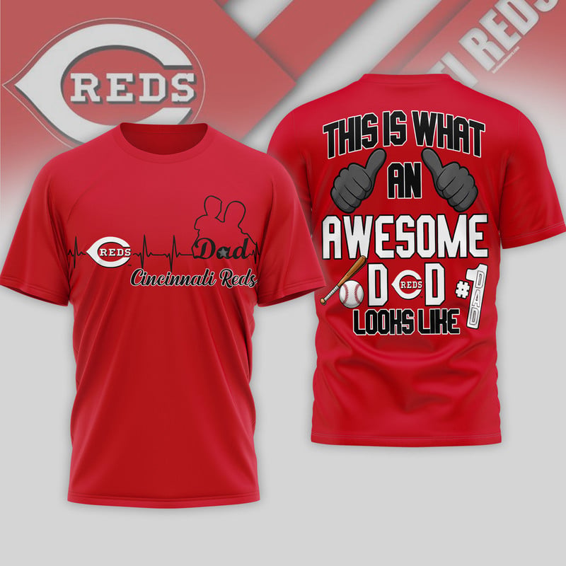 C.reds | Premium M.l.b Father Day Awesome Dad 3d Shirt