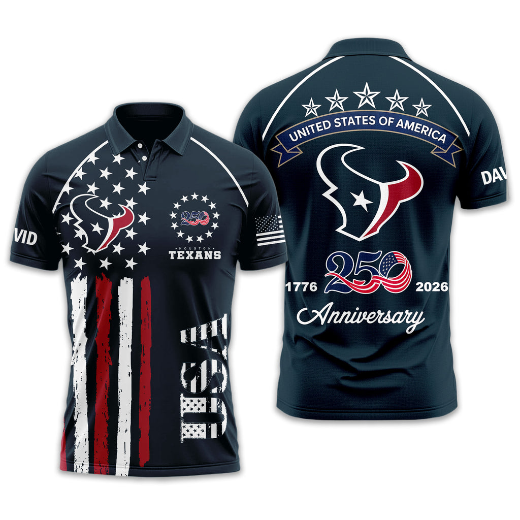H.texans | Premium  American Semiquincentennial Polo Shirt Td