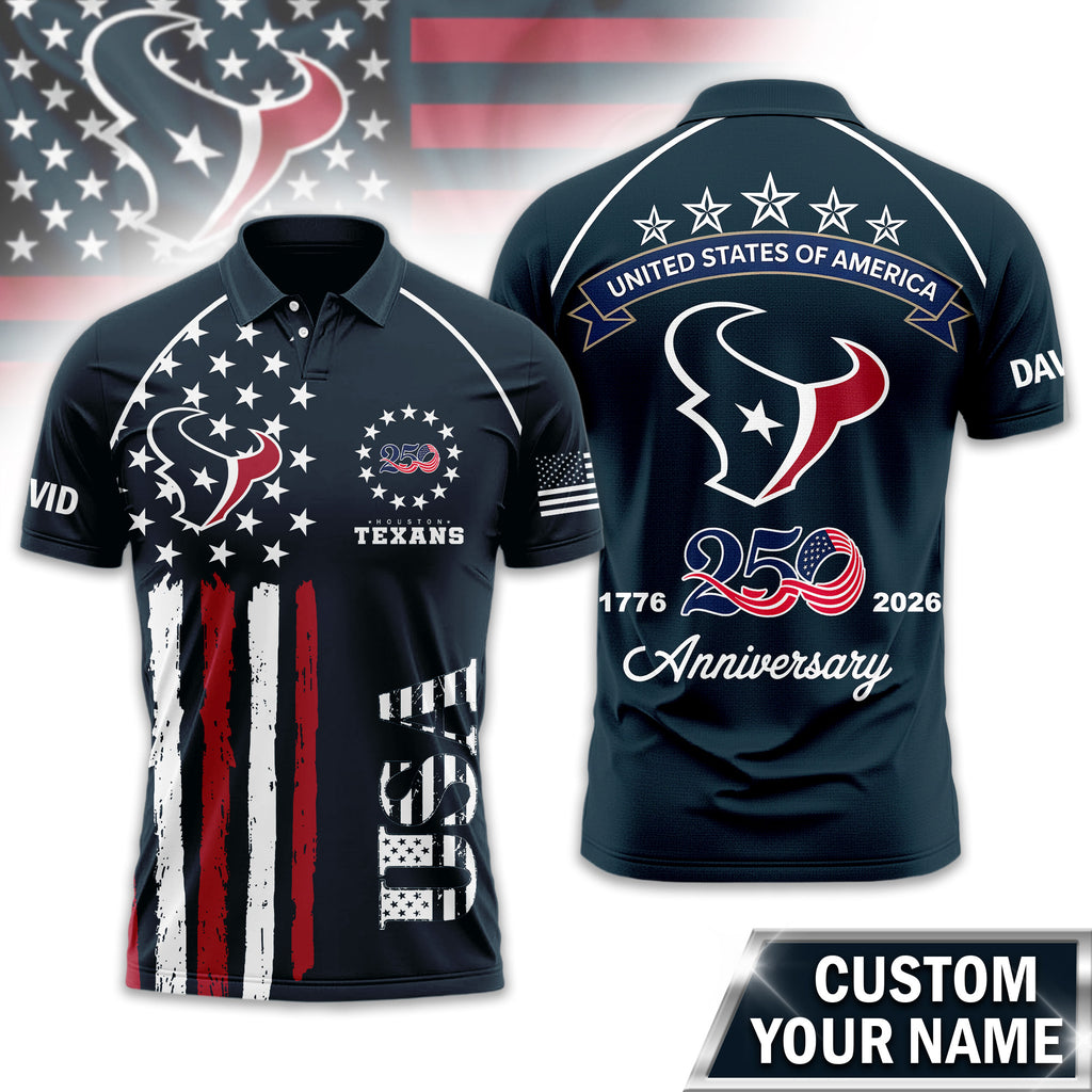 H.texans | Premium  American Semiquincentennial Polo Shirt Td