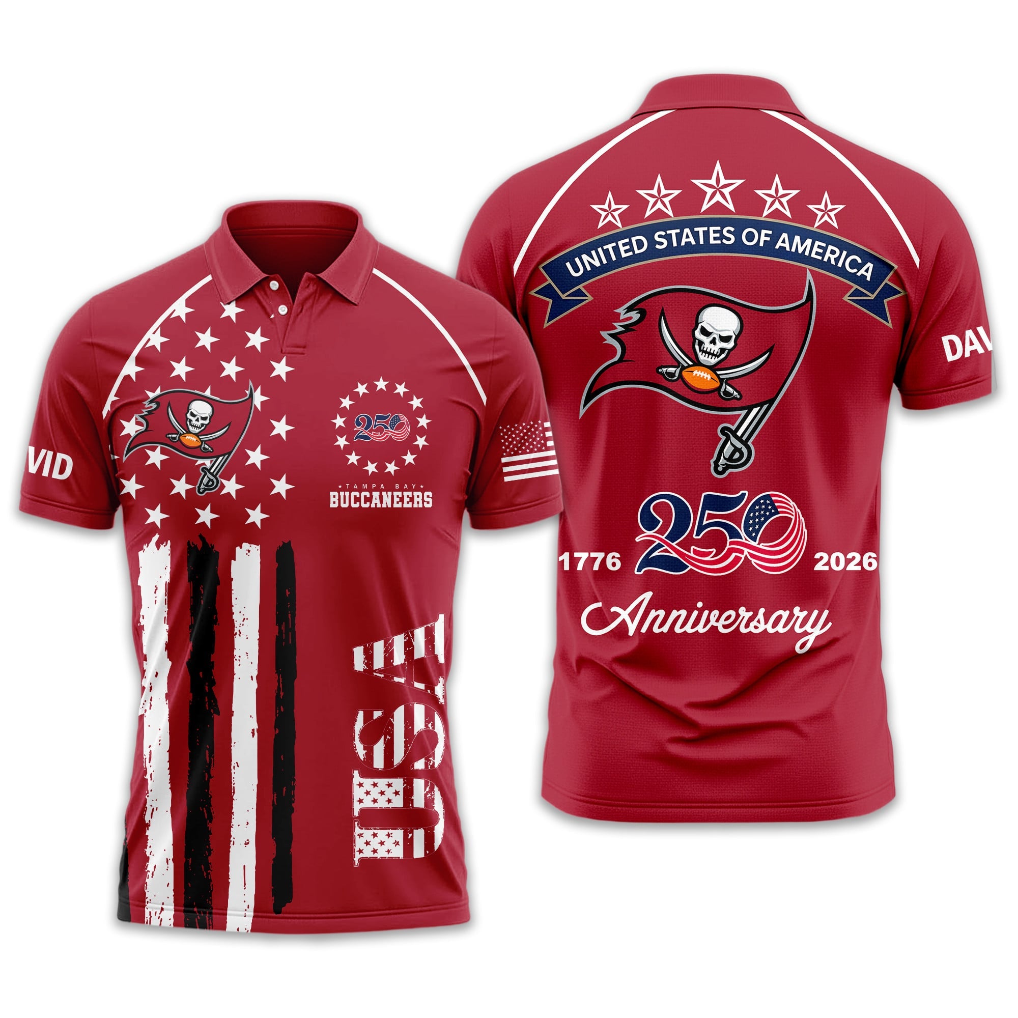 Tb.buccaneers | Premium  American Semiquincentennial Polo Shirt Td