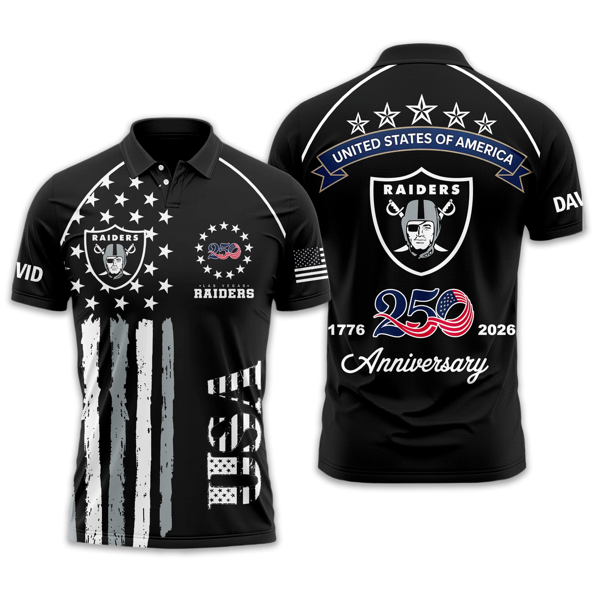 Lv.raiders | Premium  American Semiquincentennial Polo Shirt Td