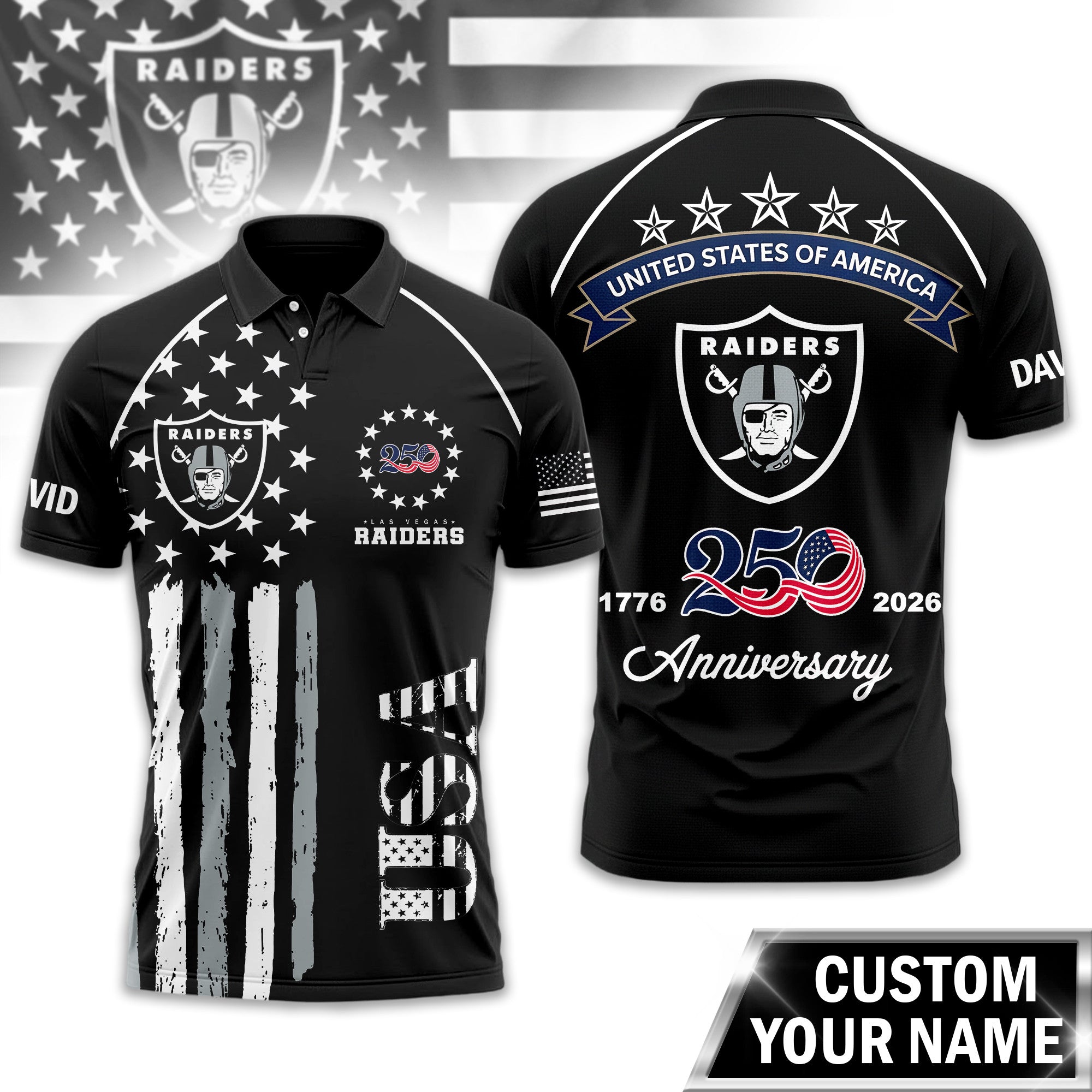 Lv.raiders | Premium  American Semiquincentennial Polo Shirt Td