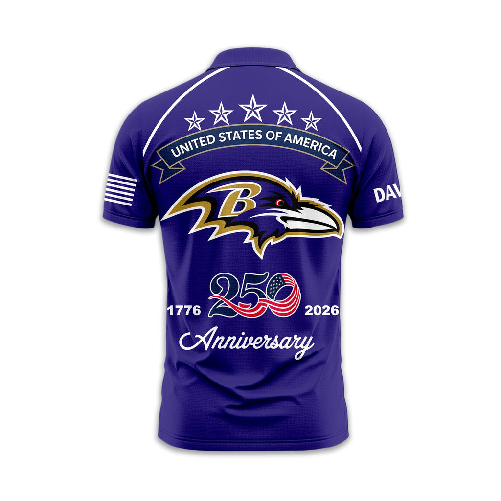 B.ravens | Premium  American Semiquincentennial Polo Shirt Td