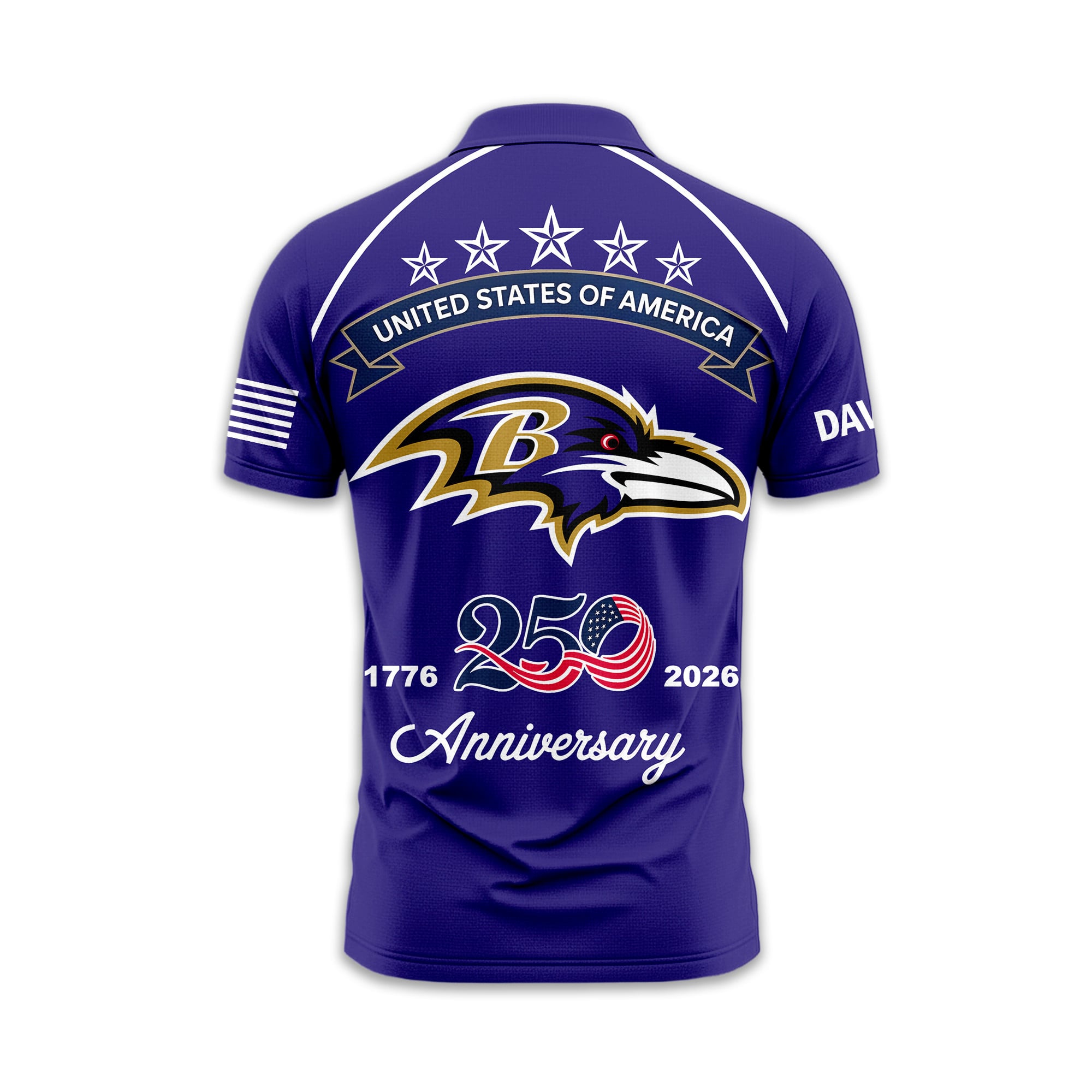 B.ravens | Premium  American Semiquincentennial Polo Shirt Td