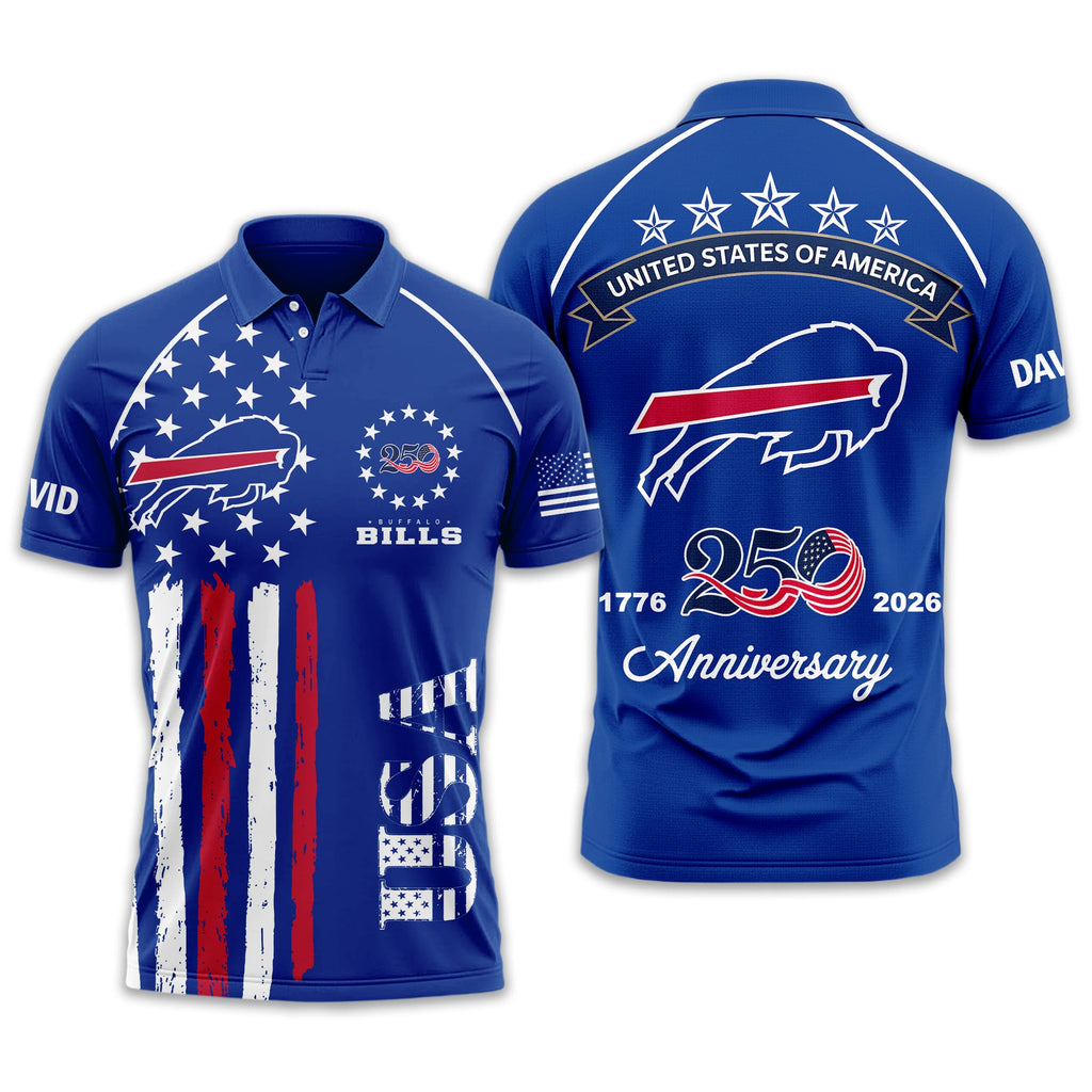 B.bills | Premium  American Semiquincentennial Polo Shirt Td