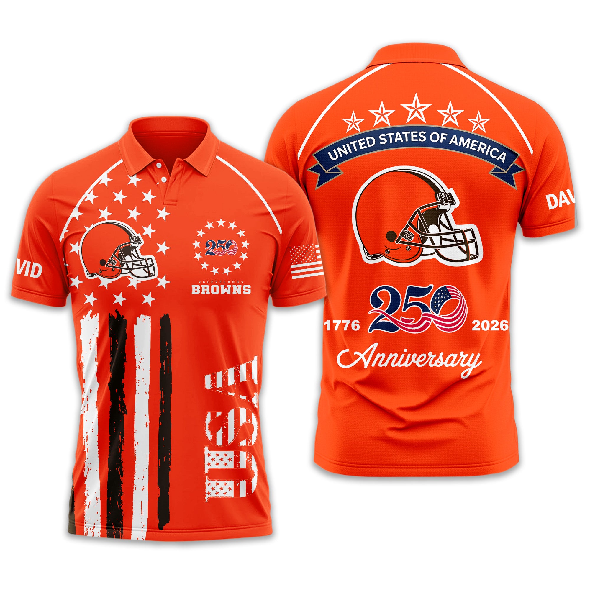 C.browns | Premium  American Semiquincentennial Polo Shirt Td