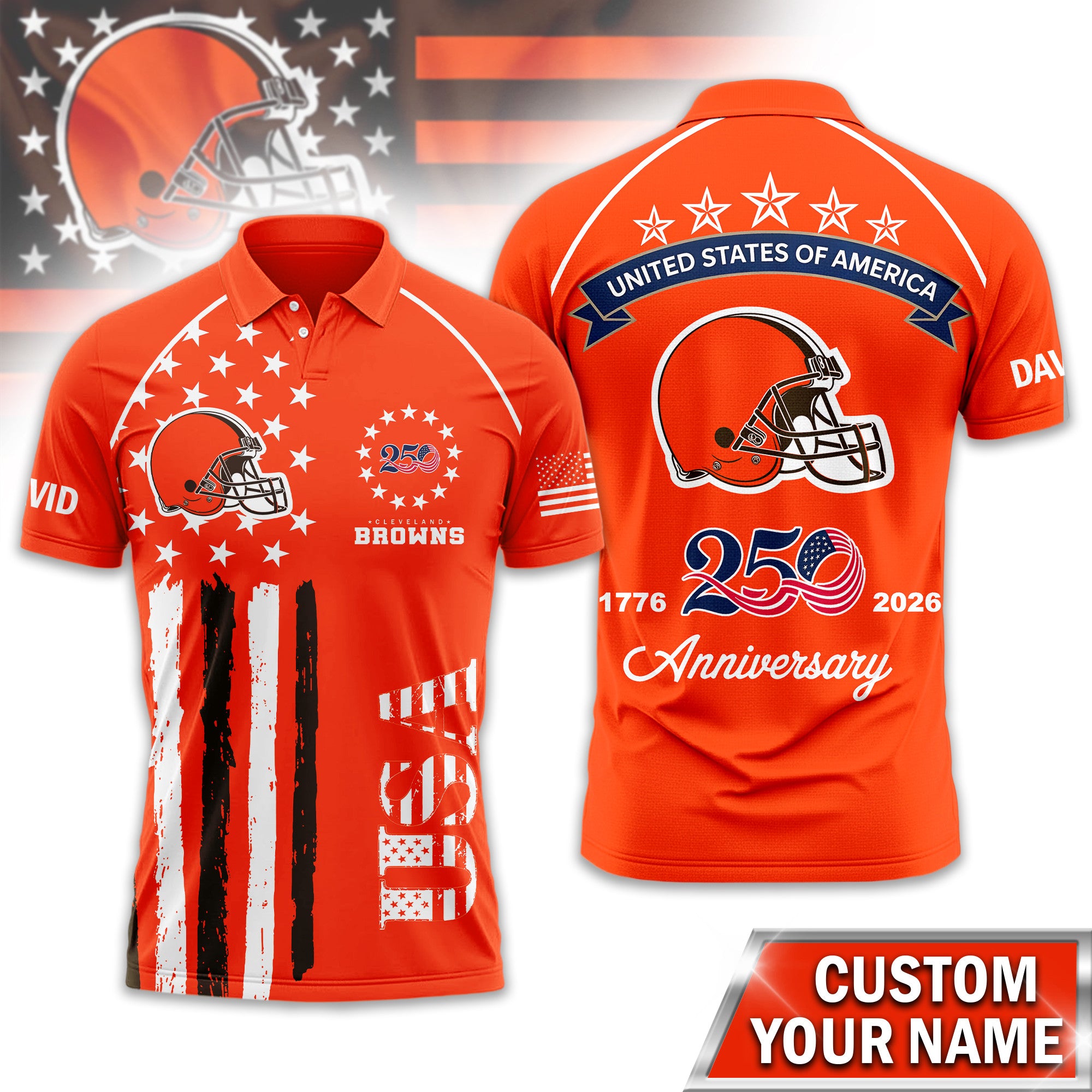 C.browns | Premium  American Semiquincentennial Polo Shirt Td