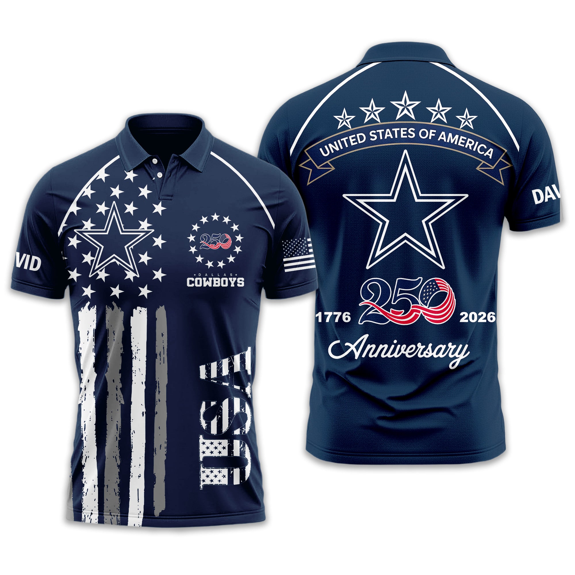D.cowboys | Premium  American Semiquincentennial Polo Shirt Td