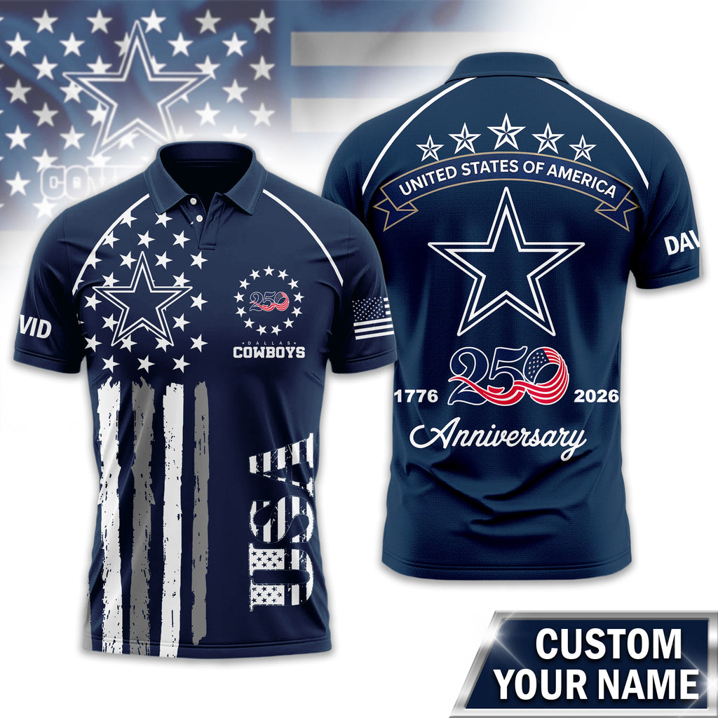 D.cowboys | Premium  American Semiquincentennial Polo Shirt Td