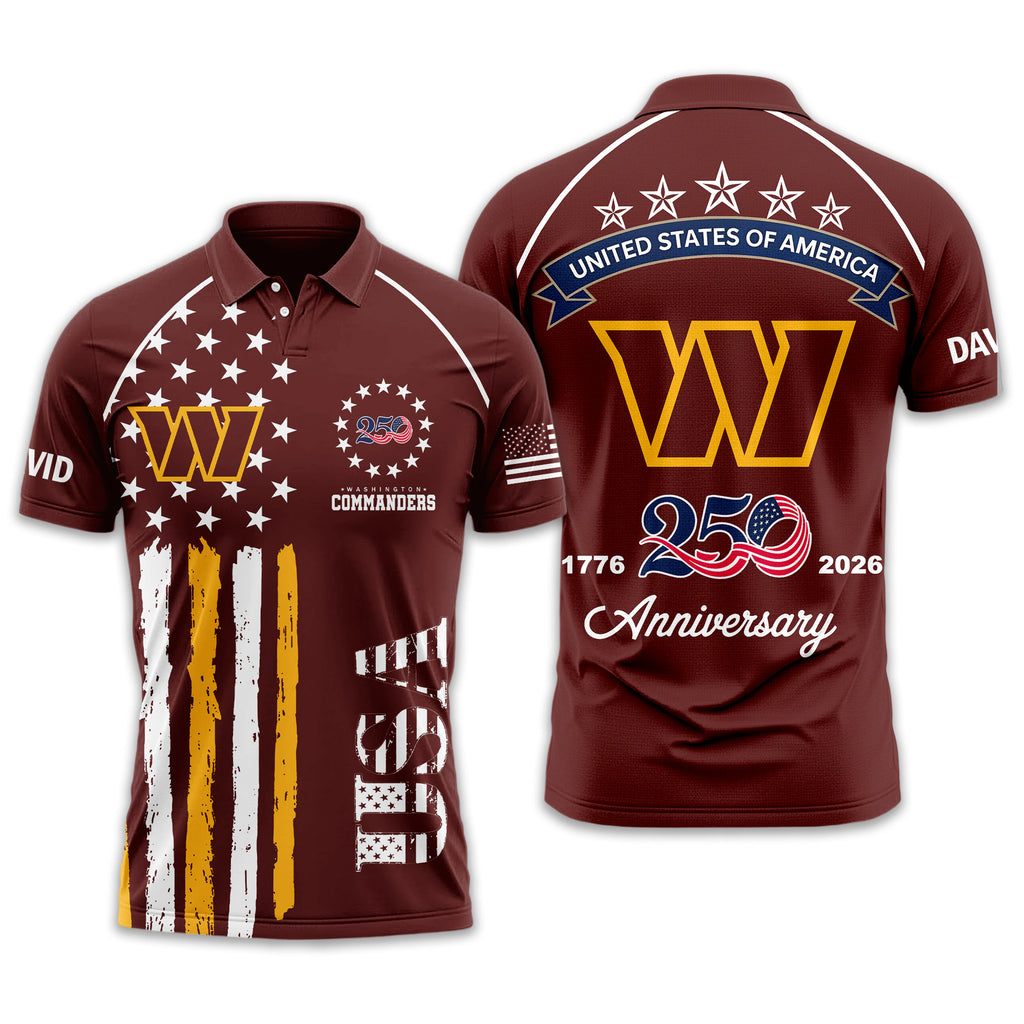 W.commanders | Premium  American Semiquincentennial Polo Shirt Td