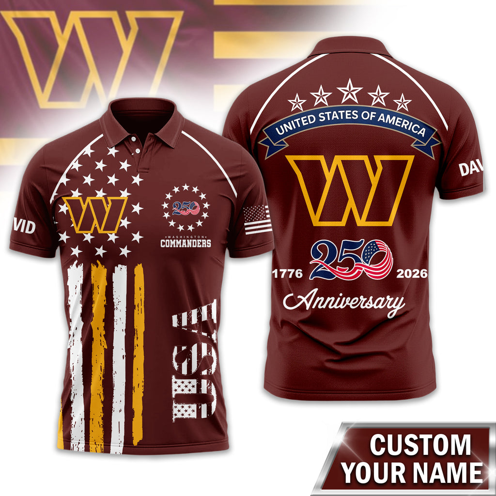 W.commanders | Premium  American Semiquincentennial Polo Shirt Td
