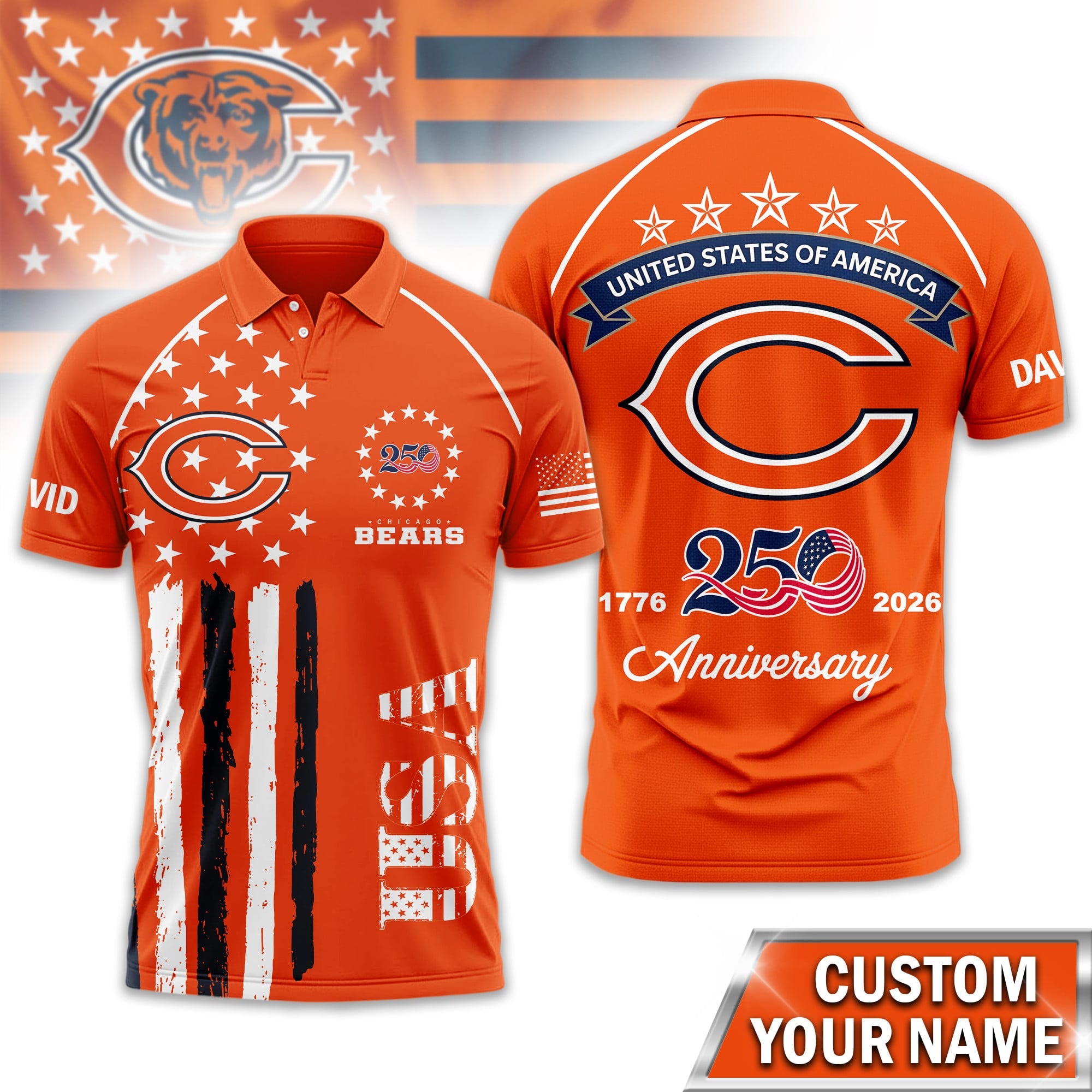 C.bears | Premium  American Semiquincentennial Polo Shirt Td