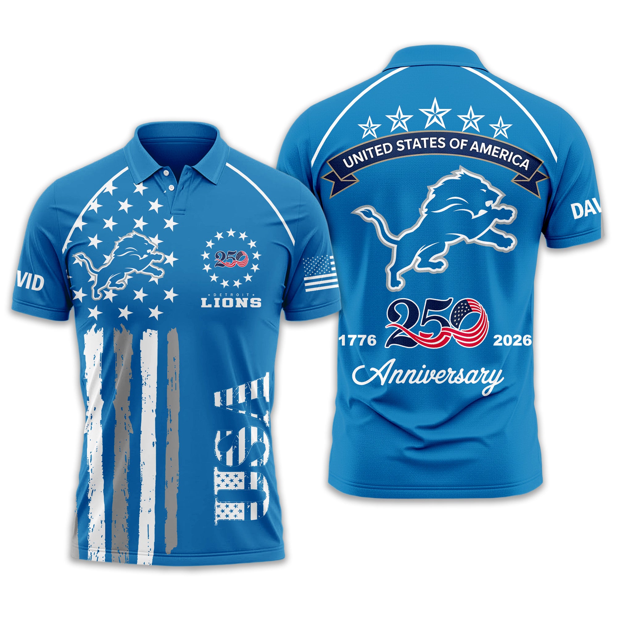 D.lions | Premium  American Semiquincentennial Polo Shirt Td