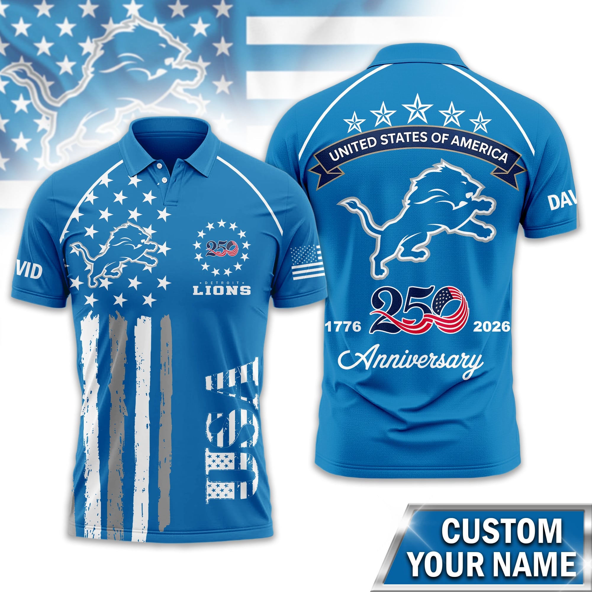 D.lions | Premium  American Semiquincentennial Polo Shirt Td