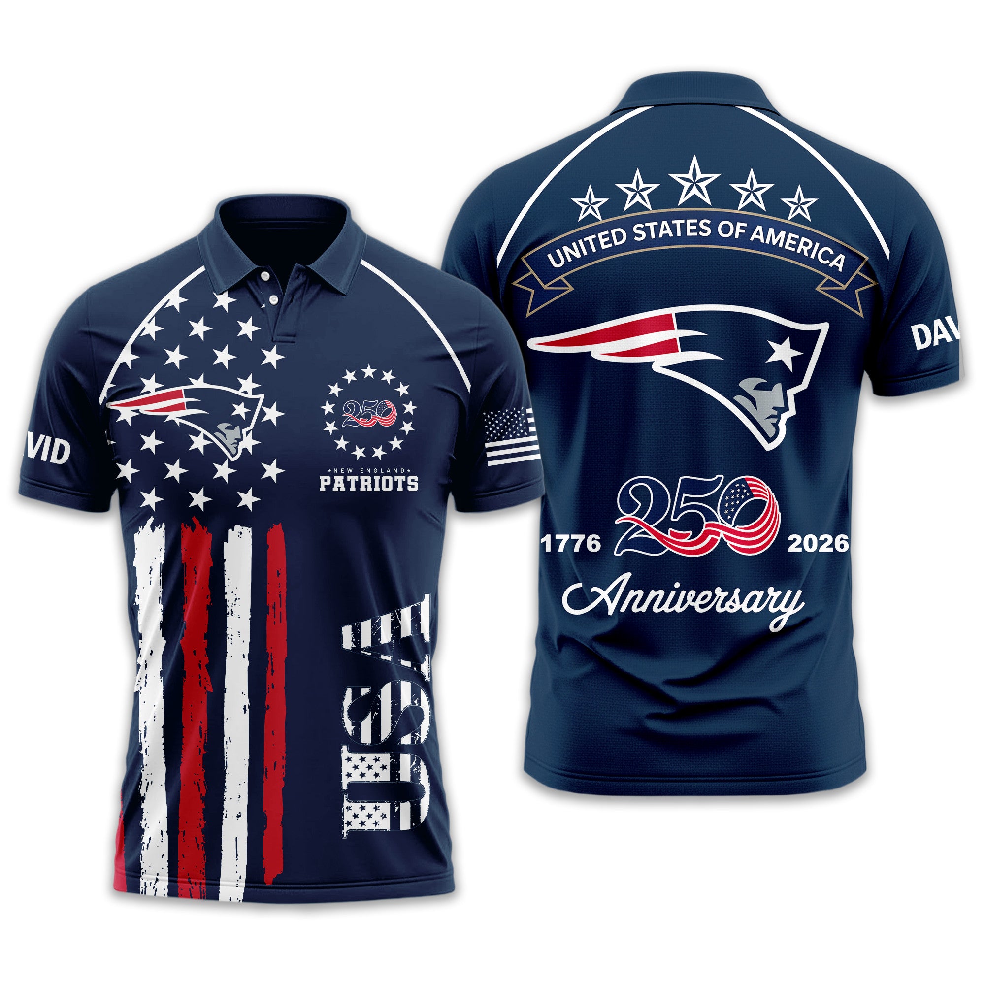 Ne.patriots | Premium  American Semiquincentennial Polo Shirt Td