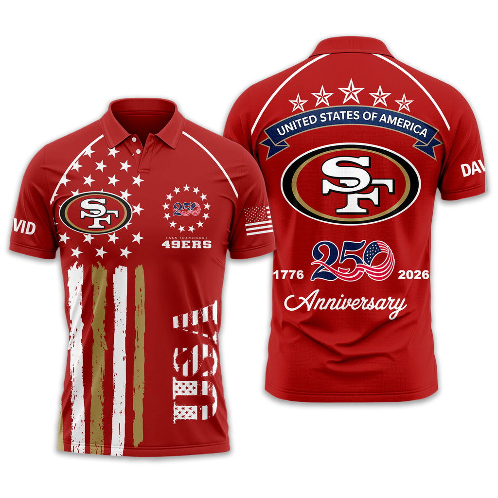 Sf.49ers | Premium  American Semiquincentennial Polo Shirt Td