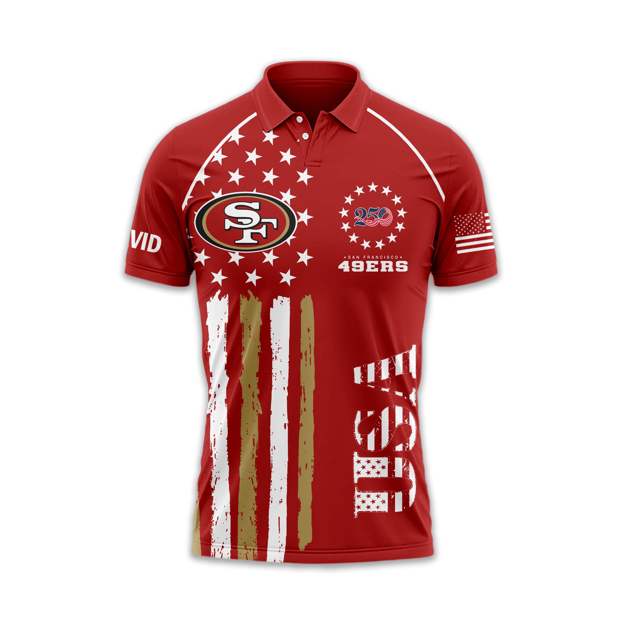 Sf.49ers | Premium  American Semiquincentennial Polo Shirt Td